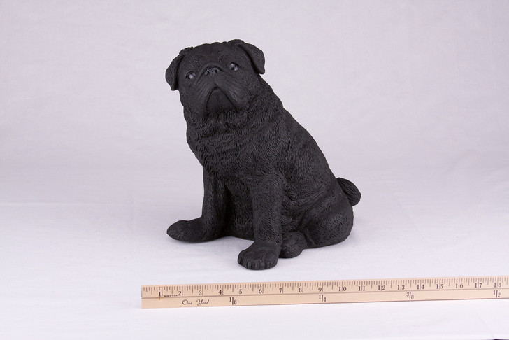 Black Pug Hollow Figurine Dog Urn - 2770