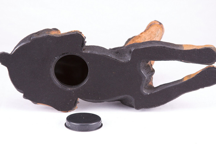 Black Tan Miniature Pincher Hollow Figurine Dog Urn - 2757