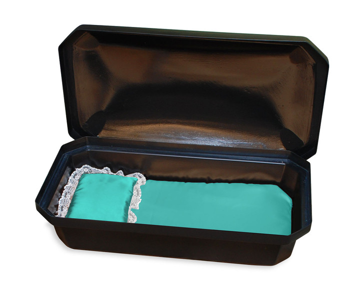 24 Inch Black with Turquoise Standard Child Infant Casket