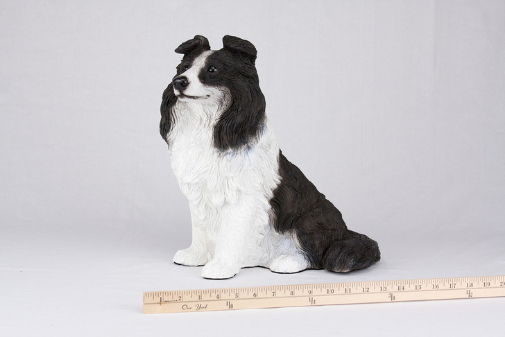 Black White Border Collie Hollow Figurine Dog Urn - 2719