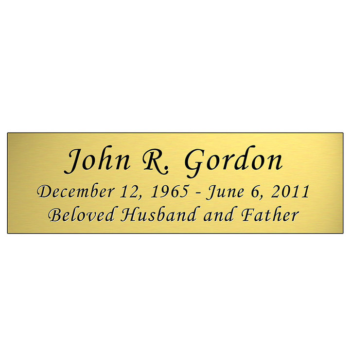 Gold Flag Case Engraved Nameplate - Square Corners - 5  x  1-1/2