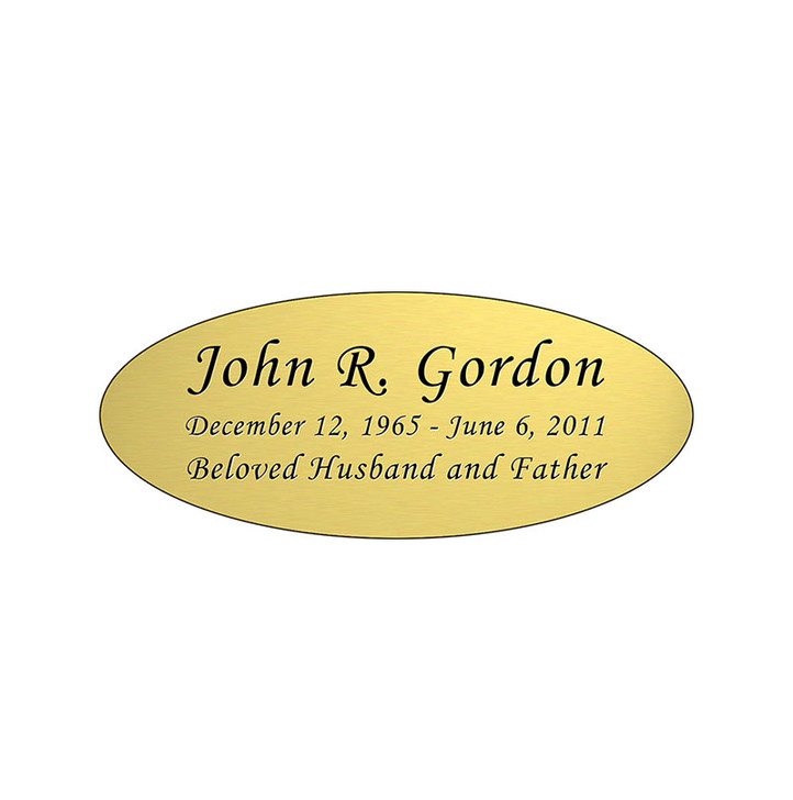 Gold Engraved Nameplate - Oval - 3-1/2 x 1-7/16