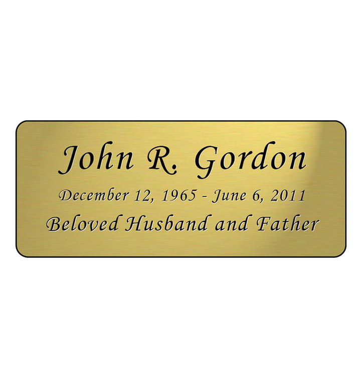 Gold Engraved Nameplate - Rounded Corners - 4-1/4 x 1-3/4