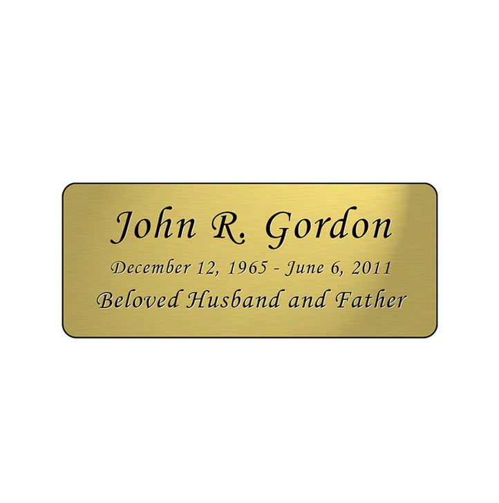Gold Engraved Nameplate - Rounded Corners - 3-1/2  x  1-7/16