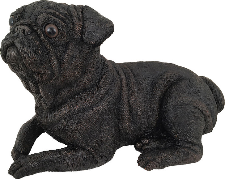 Bronze Finish Pug Dog Shadow Casts Figurine Urn