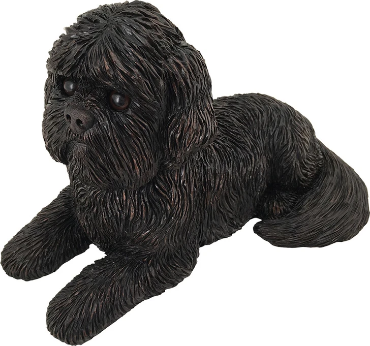 Bronze Finish Shih Tzu Dog Shadow Casts Figurine Urn