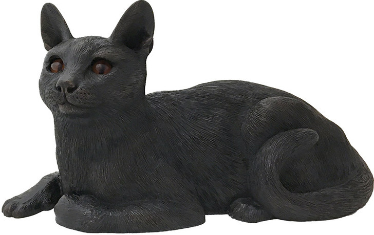 Bronze Finish Short Haired Cat Shadow Casts Figurine Pet Cremation Urn