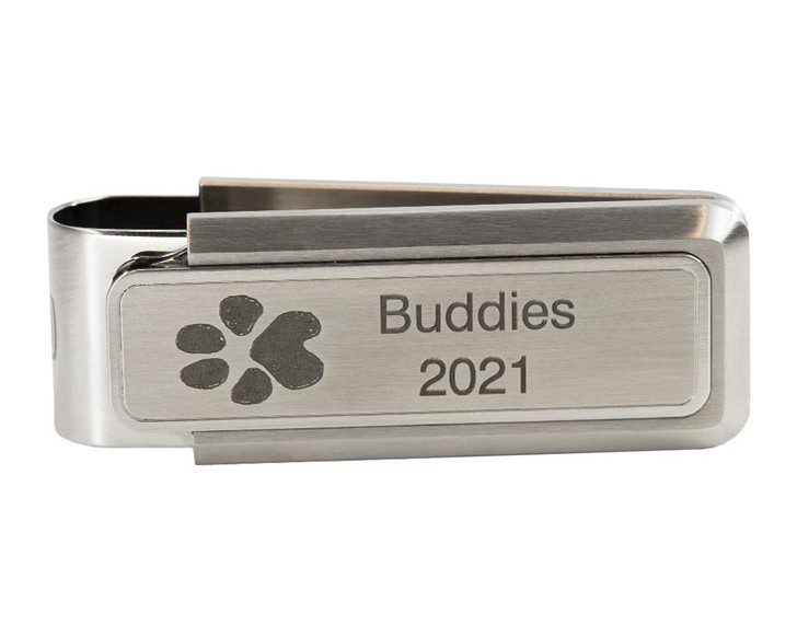 Buddies Stainless Steel Money Clip With Engraved Print