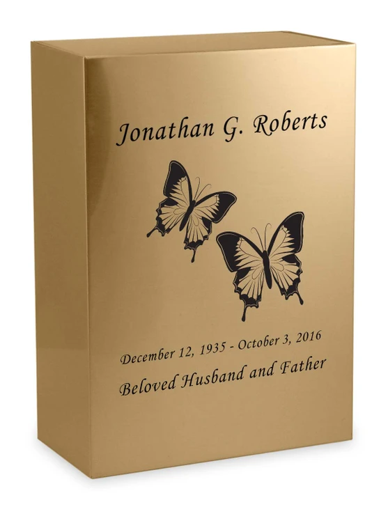 Butterflies Bronze Snap Top Niche Cremation Urn
