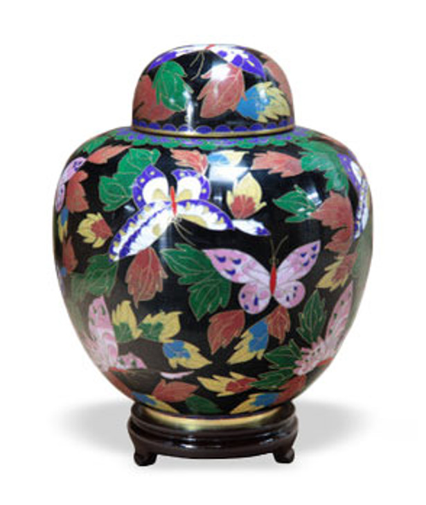 Butterfly Keepsake Medium Cloisonne Cremation Urn