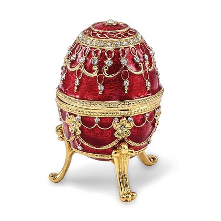 Bejeweled Imperial Red Musical Egg Keepsake Box