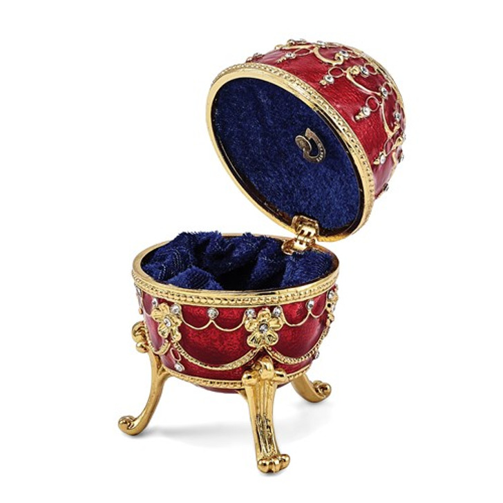 Bejeweled Imperial Red Musical Egg Keepsake Box