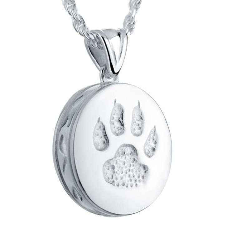 Cat Paw Sterling Silver Pet Cremation Jewelry Pendant Necklace