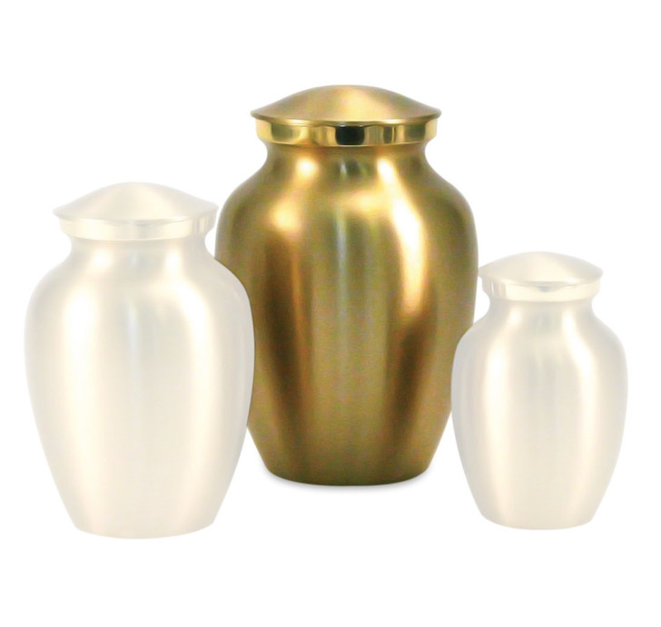 Small Classic Brass Cremation Urn - Engravable