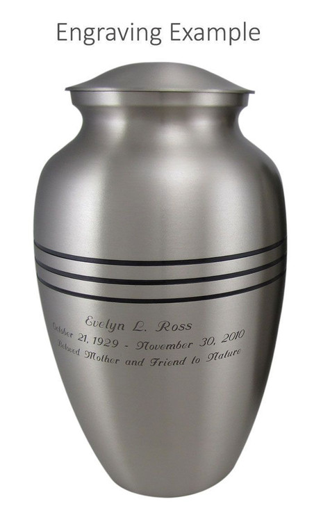 Classic Pewter Brass Cremation Urn - Engravable