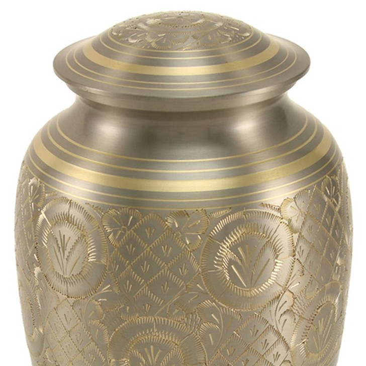 Classic Platinum Brass Cremation Urn