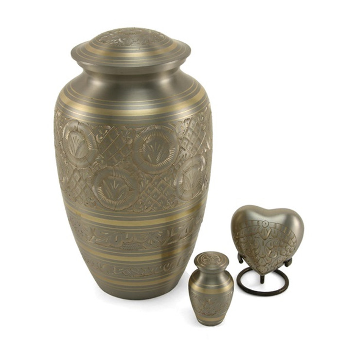 Classic Platinum Brass Cremation Urn