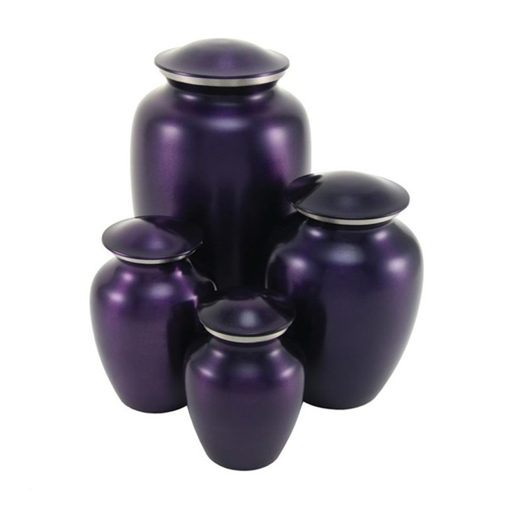 Small Classic Violet Brass Cremation Urn - Engravable