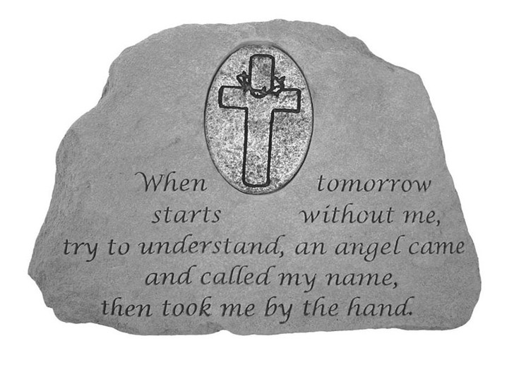 Cross Memorial -When Tomorrow Starts - Memorial Garden Stone