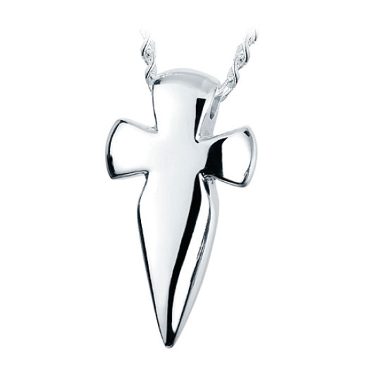 Dagger Cross Sterling Silver Cremation Jewelry Pendant Necklace