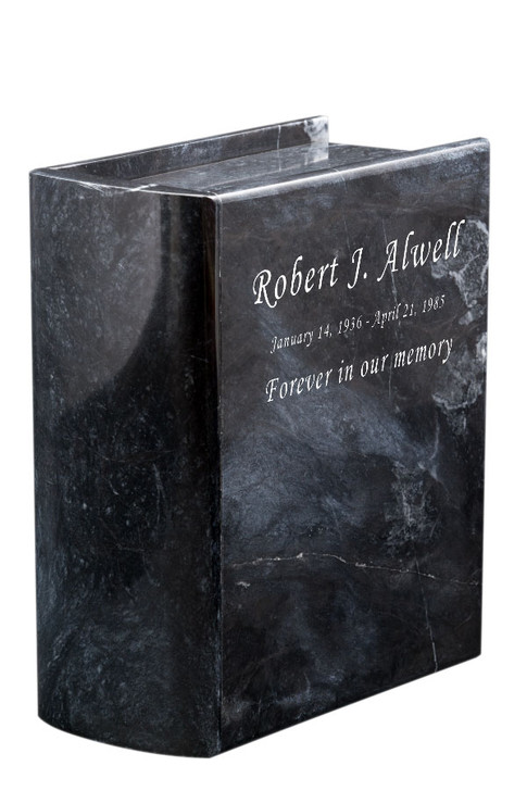 Ebony Book Marble Cremation Urn