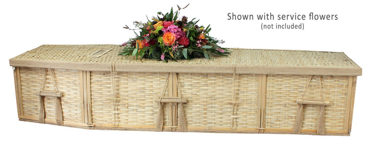 6' 5" Eco Friendly 6-Point Woven Bamboo Coffin