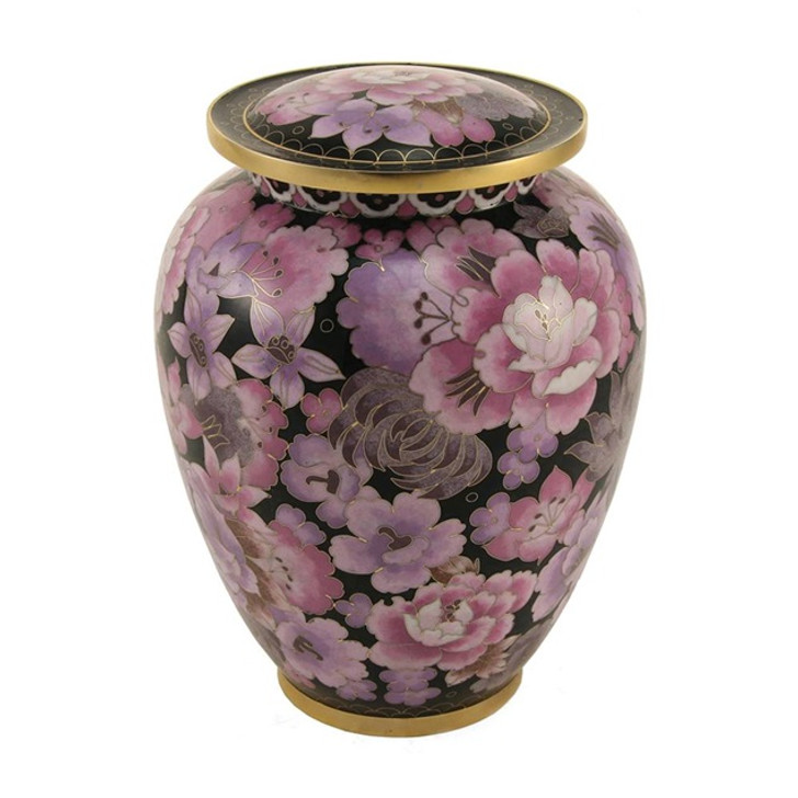 Elite Floral Garden Blush Cloisonne Brass Cremation Urn