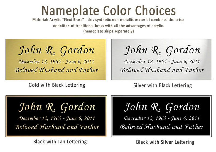 Engraved Rectangular Nameplate - Choose Style, Color and Size