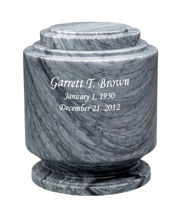Estate II Gray Marble Engravable Cremation Urn