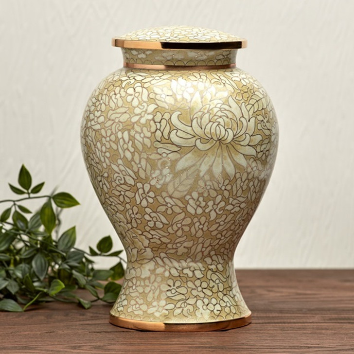 Etienne Opal Cloisonne Brass Cremation Urn