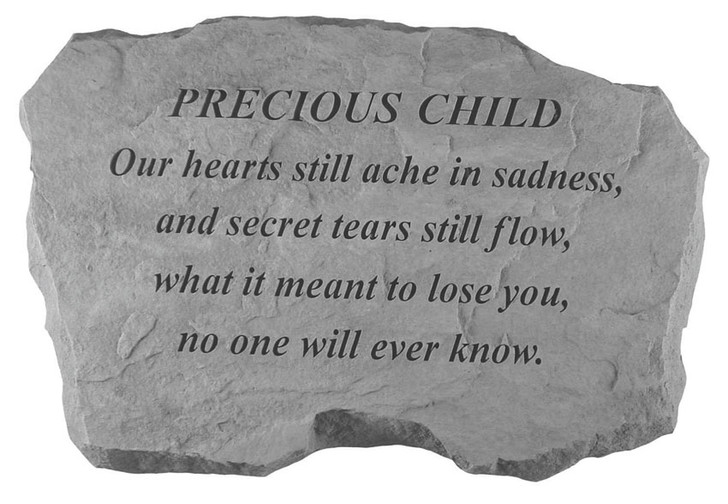 Family Memorial - Precious Child - Our Hearts Still Ache - Memorial Garden Stone