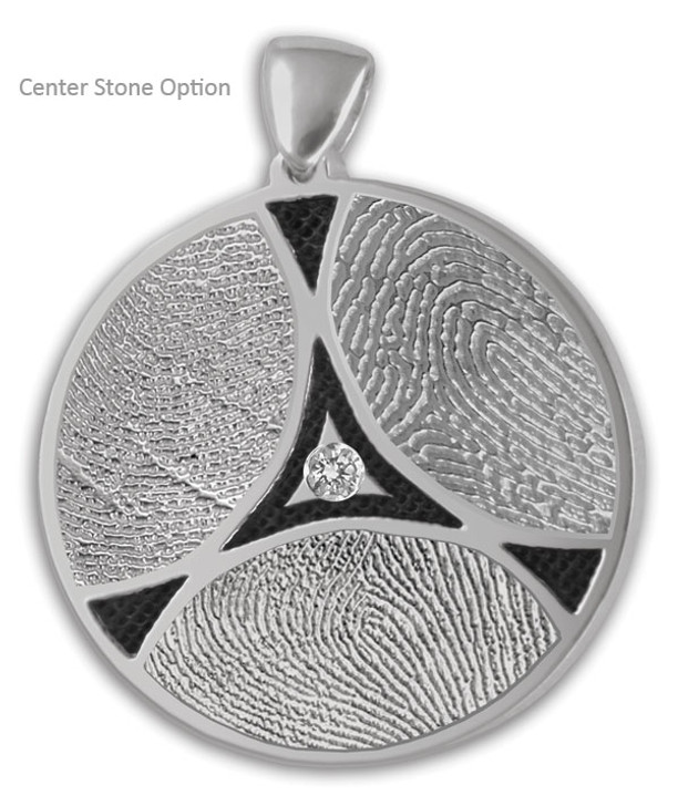 Family Ties Thumbies 3D Fingerprint 14k Gold Keepsake Memorial Pendant/Charm - Six Prints