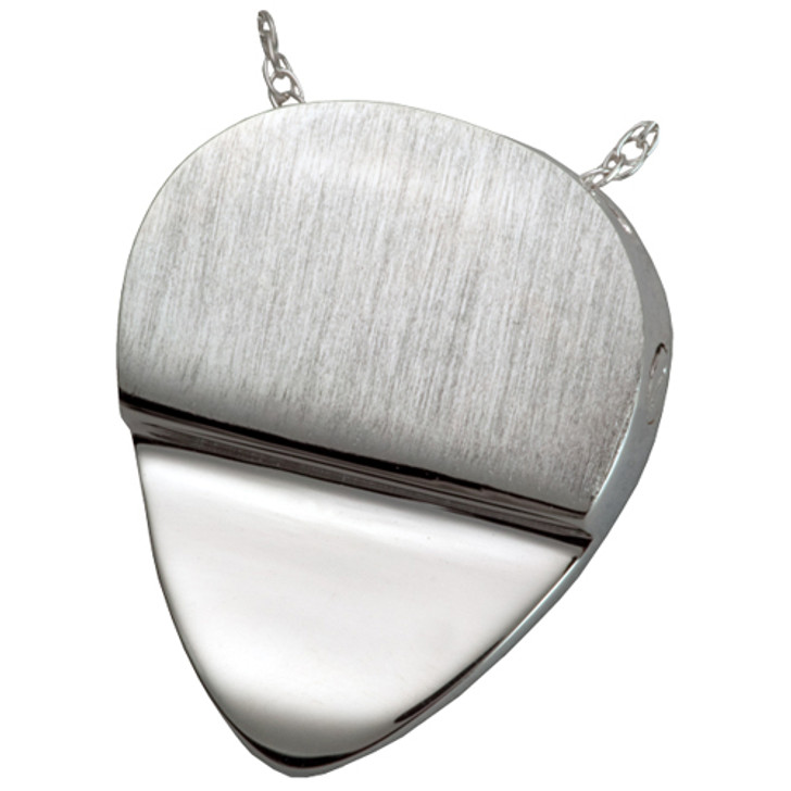 Fingerprint Guitar Pick Sterling Silver Memorial Cremation Pendant Necklace