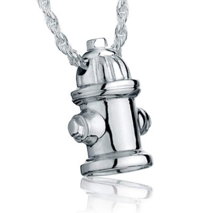 Fire Hydrant Sterling Silver Pet Cremation Jewelry Pendant Necklace