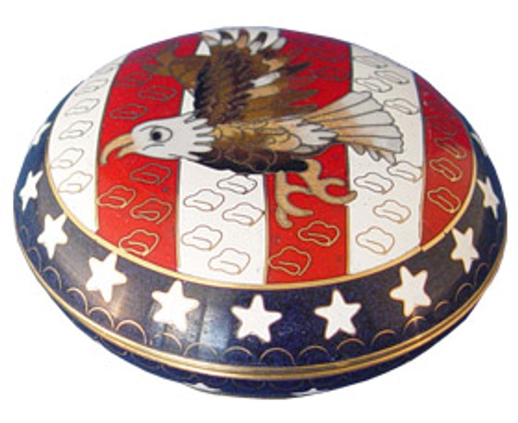 Flag & Eagle Cloisonne Jewel Dish
