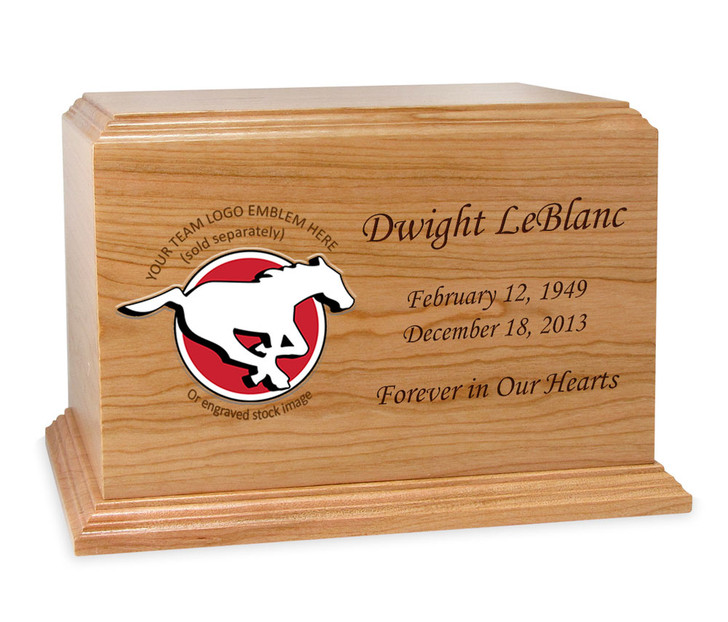 Football  Cremation Urn - Solid Cherry Wood 2