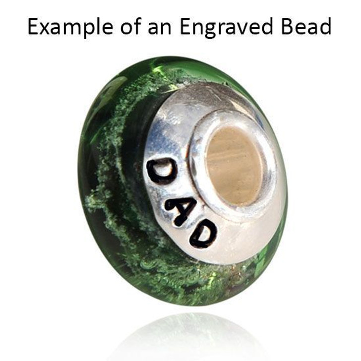 Frosted Ice Cremains Encased in Glass Cremation Jewelry Pandora-Troll Style Bead