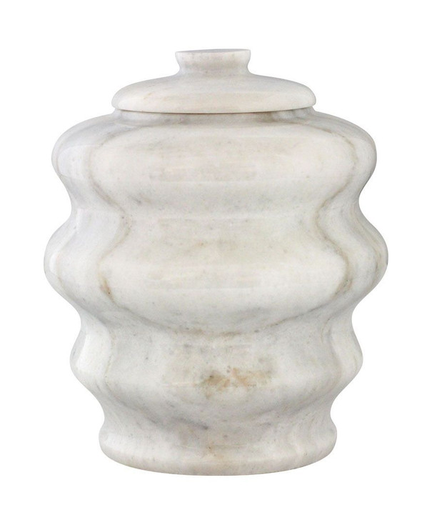 Fuji Antique White Marble Pet Cremation Urn
