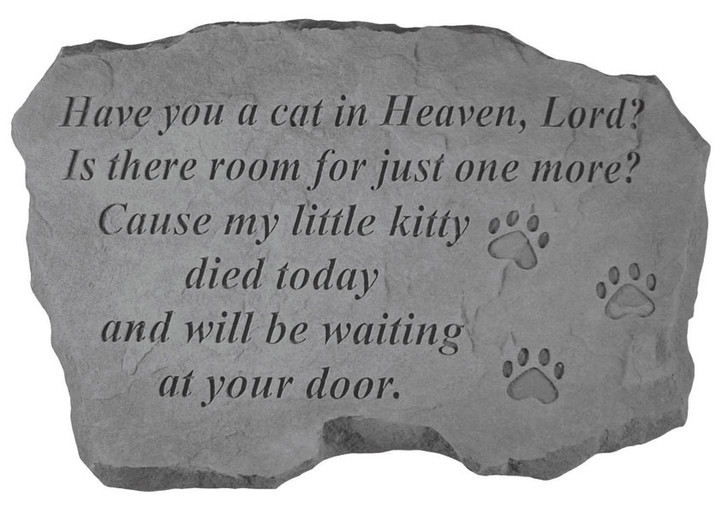 Garden Accents - Have You A Cat In Heaven - Memorial Garden Stone