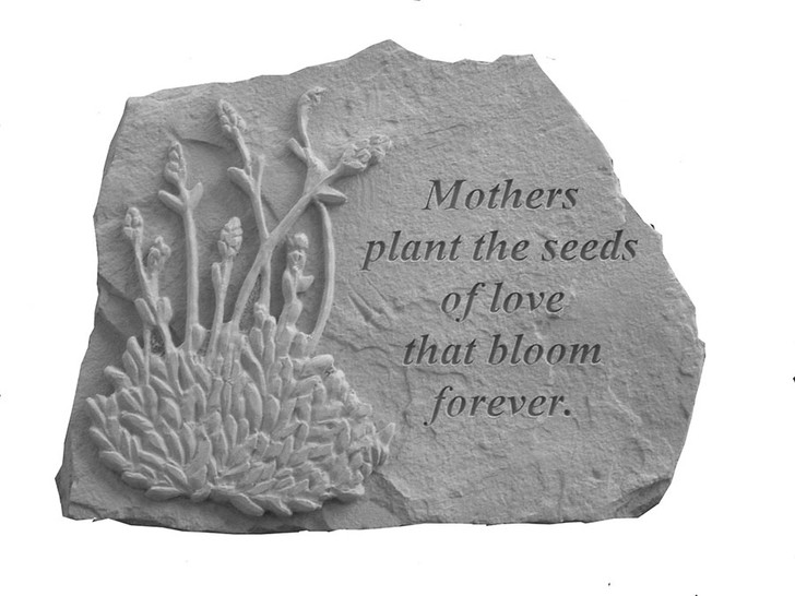 Garden Accents - Mothers Plant the Seeds - With Lavender - Memorial Garden Stone