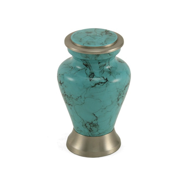 Glenwood Blue Marble Brass Keepsake Cremation Urn