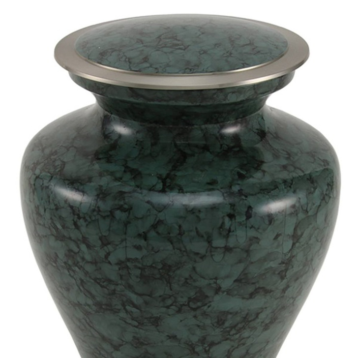 Glenwood Gray Marble Brass Cremation Urn