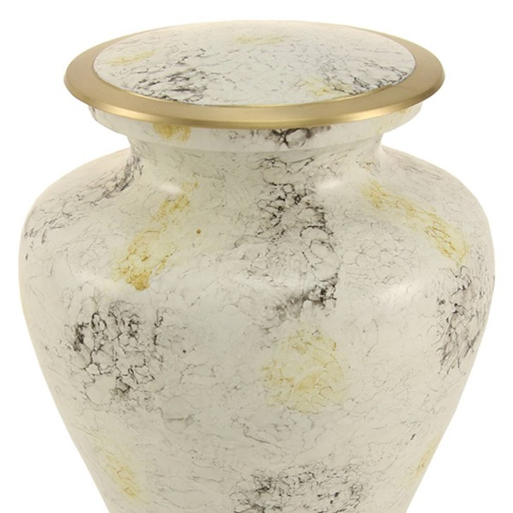 Glenwood White Marble Brass Cremation Urn