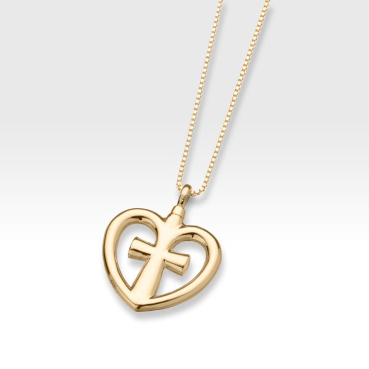 Gold Vermeil Love Cross Cremation Jewelry