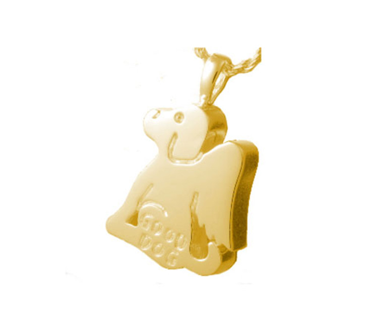 Good Dog Cremation Jewelry in Solid 14k Yellow Gold or White Gold