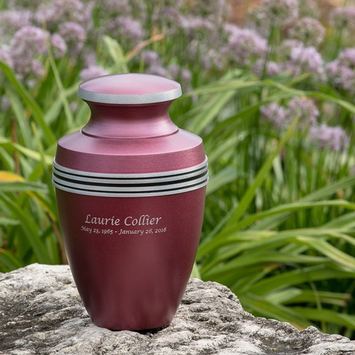 Grecian Magenta Cremation Urn - Engravable