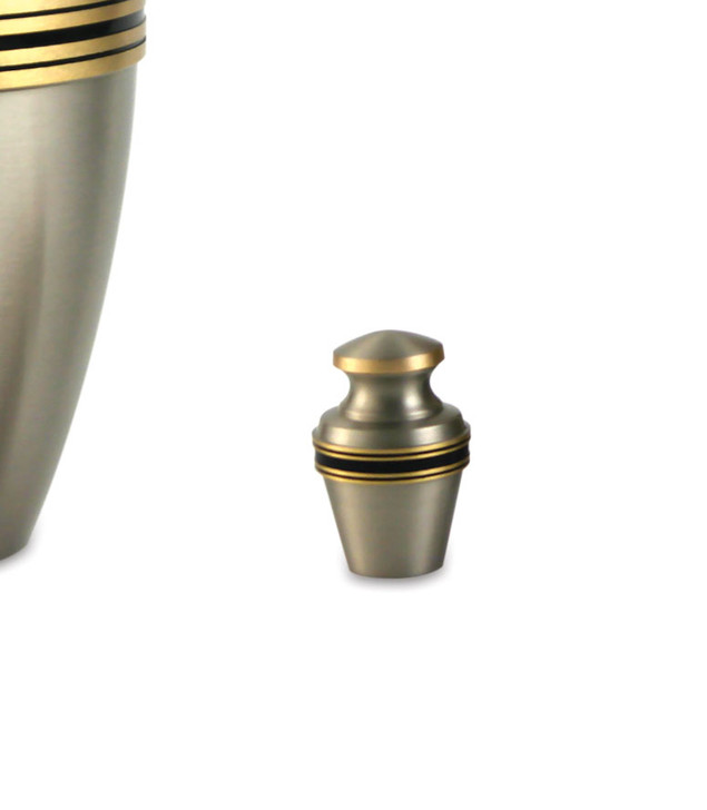 Grecian Pewter Brass Keepsake Cremation Urn - Engravable