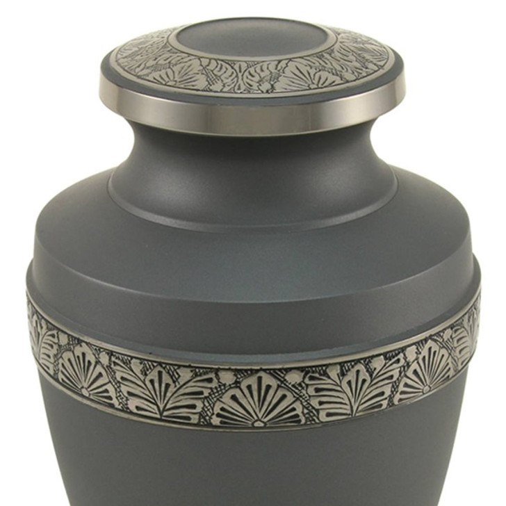 Grecian Rustic Pewter Brass Cremation Urn - Engravable