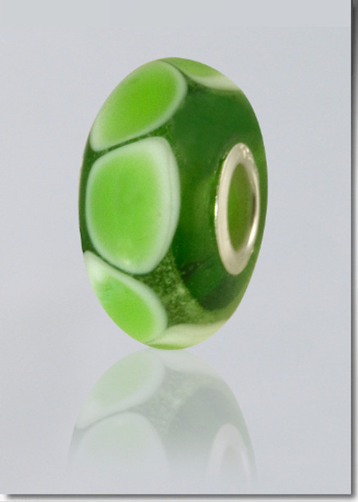 Green Lasting Memory Bead Cremains Encased in Glass Cremation Jewelry