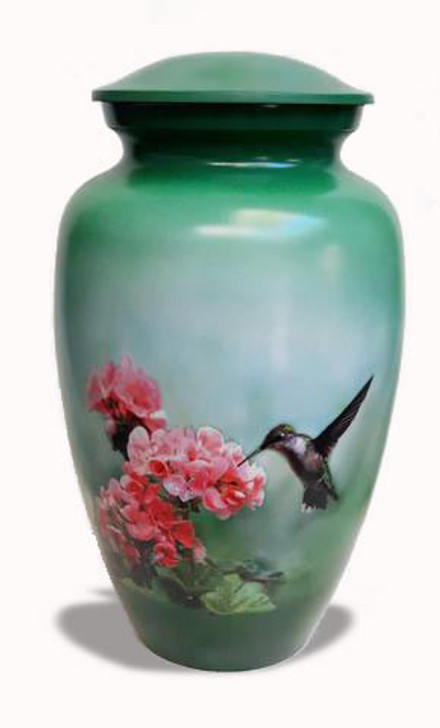 Happy Hummingbird Picture Cremation Urn